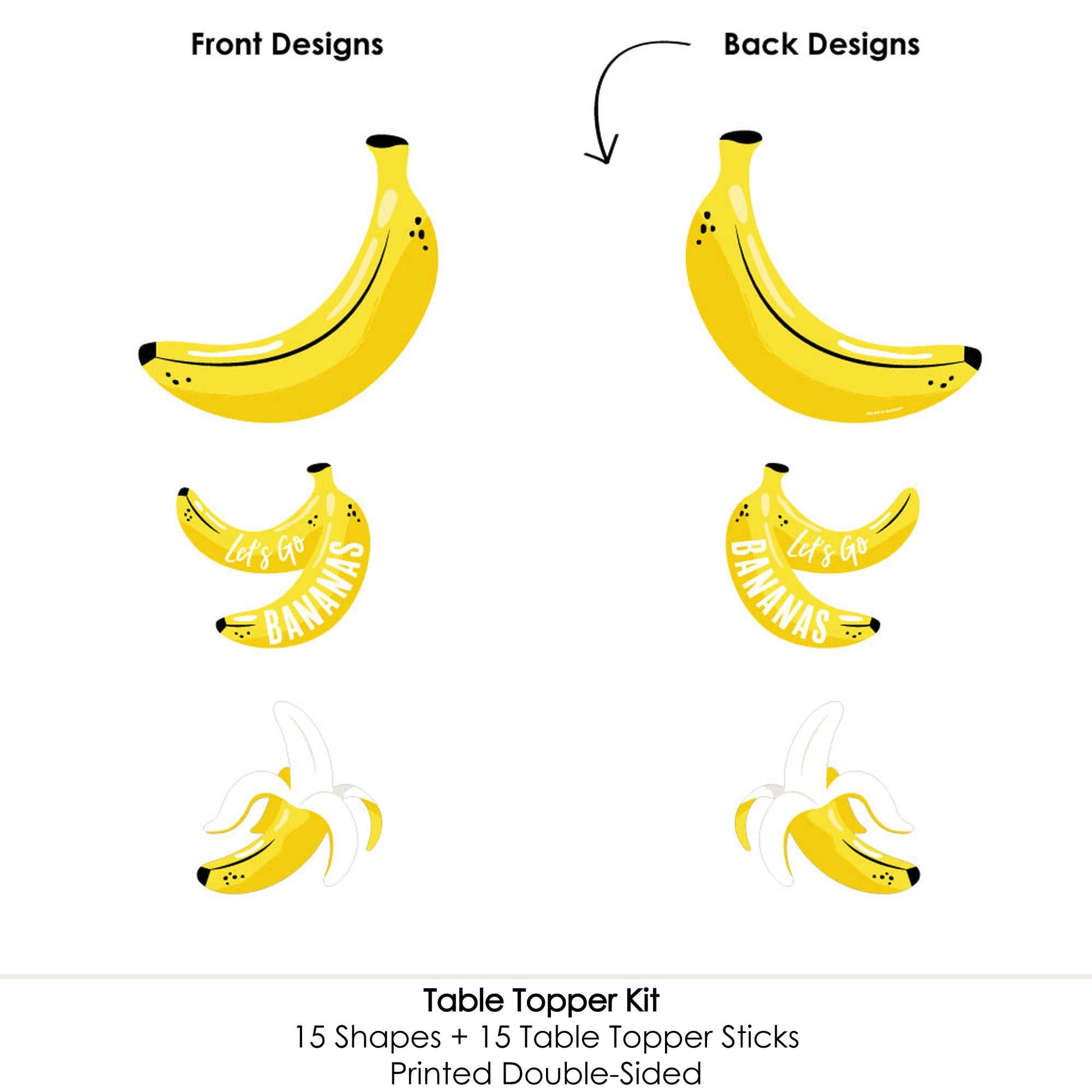 Big Dot of Happiness Let's Go Bananas - Tropical Party Centerpiece Sticks - Table Toppers - Set of 15