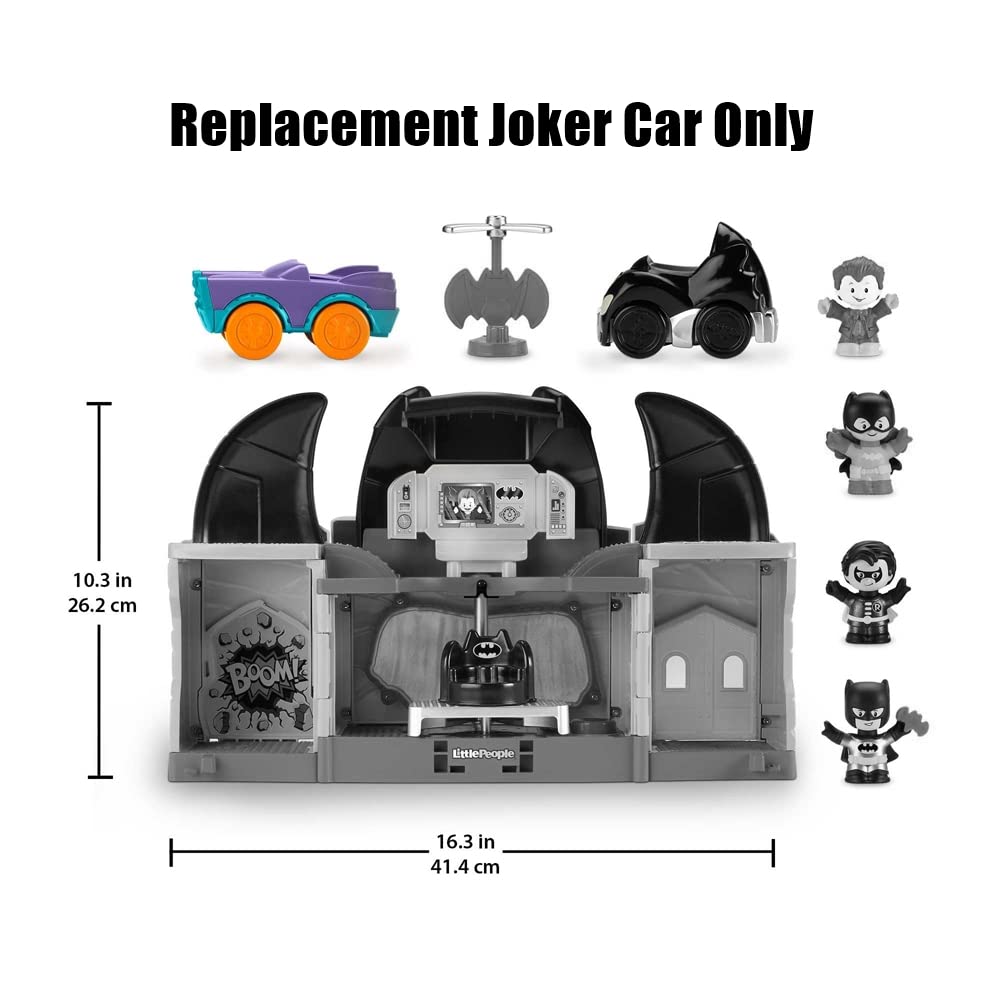Replacement Part for Fisher-Price Little People DC Superfriends Deluxe Batcave Playset - HHY77 ~ Replacement Purple and Blue Joker Car