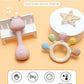 Neoberry Baby Teether and Rattle Toy Set, BPA-Free, Food-Grade Silicone, Easy-Grip Teething Rattle for Babies, Soothing Teething Toy, Infant Sensory