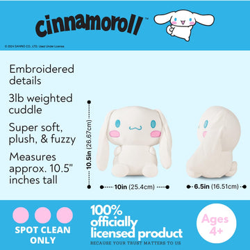 Franco Calm Cinnamoroll Bedding Super Soft Calming 3Lb Weighted Cuddle Pillow Buddy, Comfort Pillow, (Officially Licensed Product)