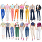 E-TING Lot 10 Items = Random Style 5 Sets Doll Clothes Casual Wear Outfit Tops + Pants with 5 Pair Shoes Accessories for 11.5 Inch Doll