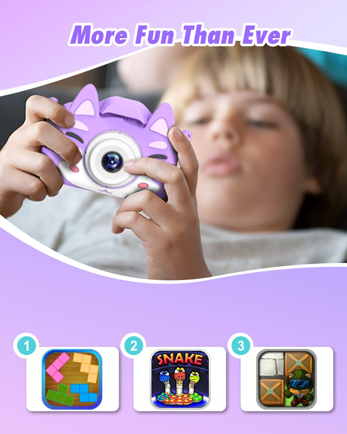Slothcloud Kids Selfie Camera,Birthday Gifts for Boys Age 3-9,HD Digital Video Cameras for Toddler,Toy for 3 4 5 6 7 9 Year Old Teens with 32GB SD