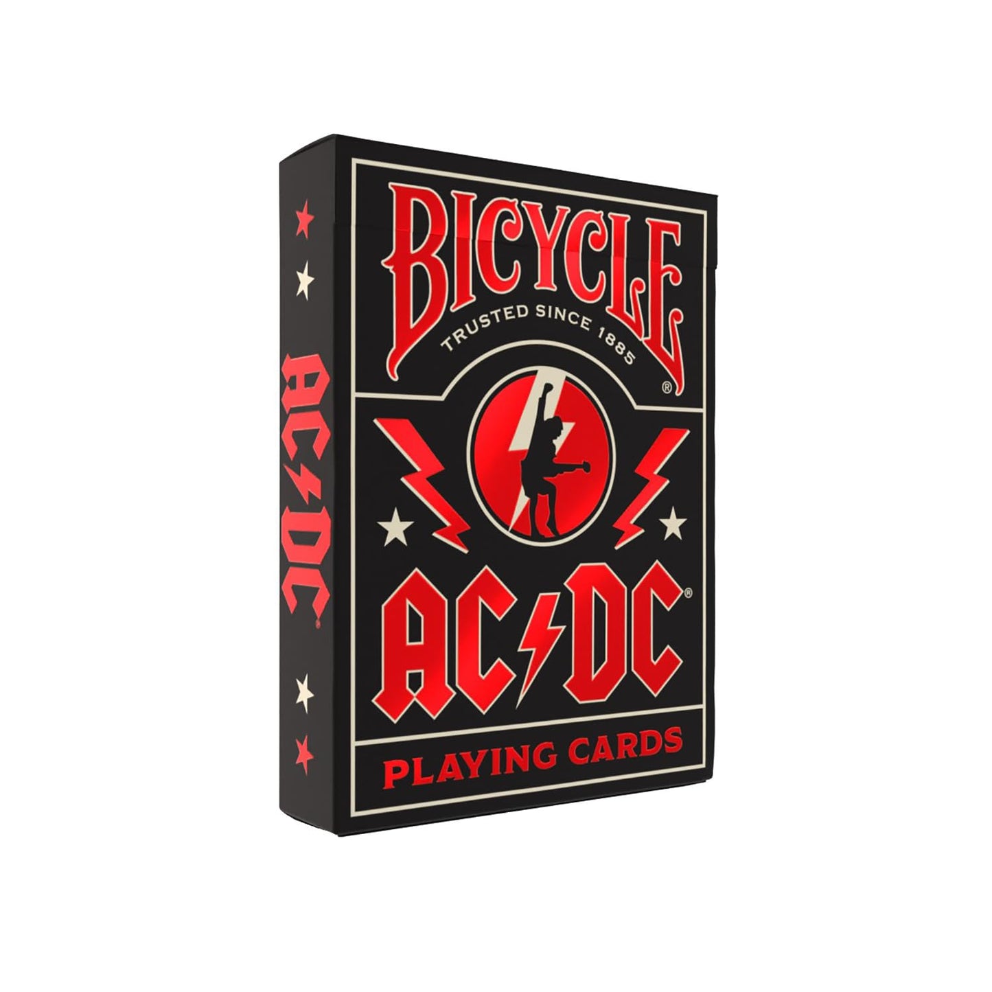 Bicycle ACDC Playing Cards, Features Iconic ACDC Song Titles and Band Designs, Red and Black, 1 Deck