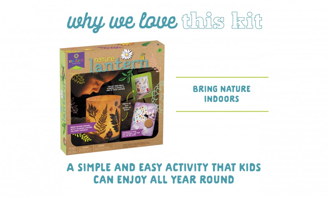 Craft-Tastic Nature Lantern - Nature DIY Craft Kit - Outdoor Crafting Fun - Bring Nature Inside - Comes with Material to Make Lantern with Tea Light
