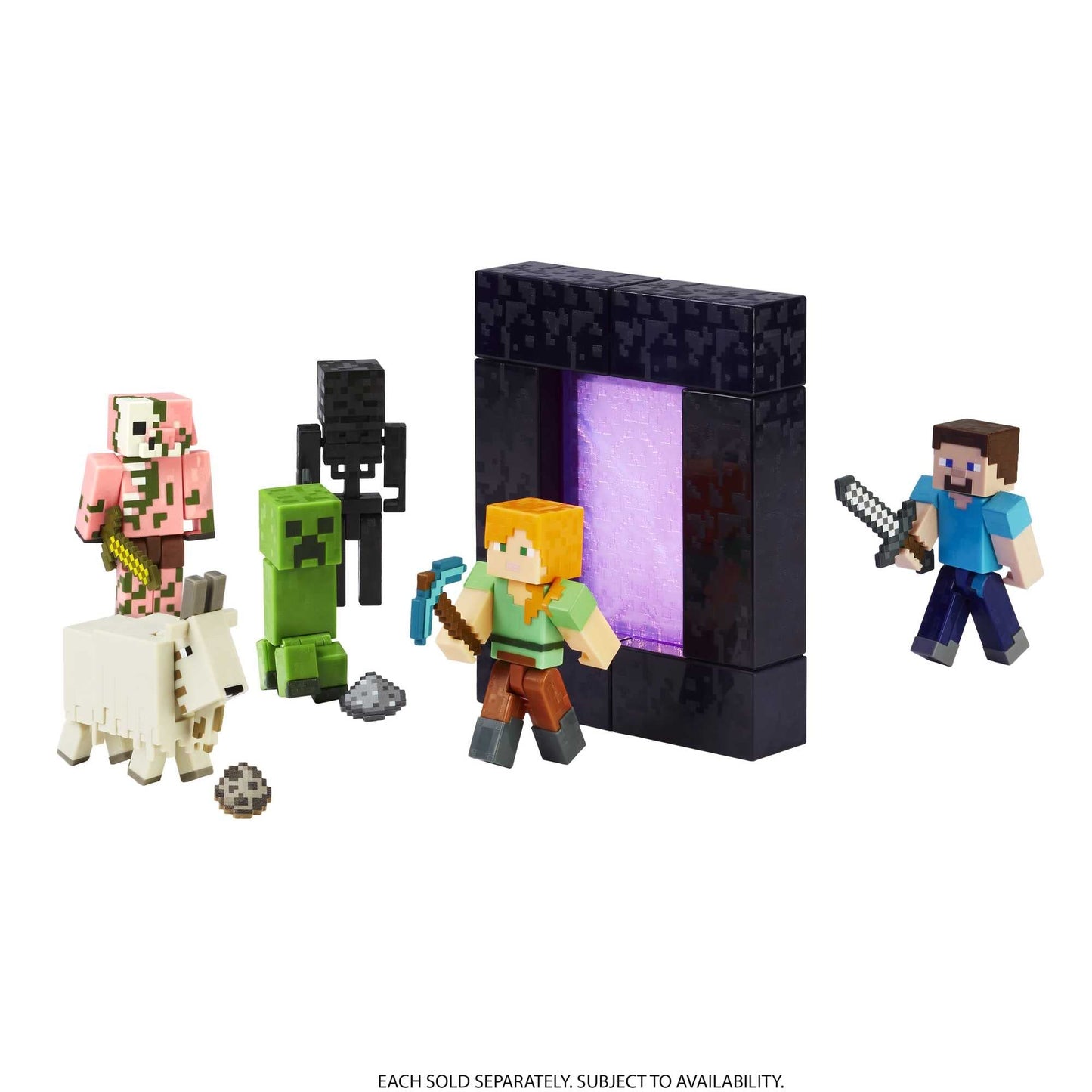 Mattel Minecraft Craft-A-Block Zombie Figure, Authentic Pixelated Video-Game Character, Action Toy to Create, Explore and Survive, Collectible Gift