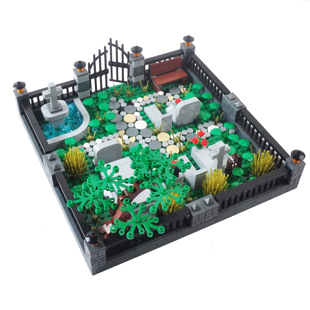 BAENRCY Halloween Haunted Mini Bricks Toys Set Cemetery Set Building Blocks Architecture Building Bricks Kit DIY Building Set Compatible All Major