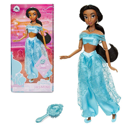 Disney Store Official Princess Classic Doll (Jasmine from Aladdin), 11 Inches, Includes Brush with Molded Details, Fully Posable Toy in Classic Outfit