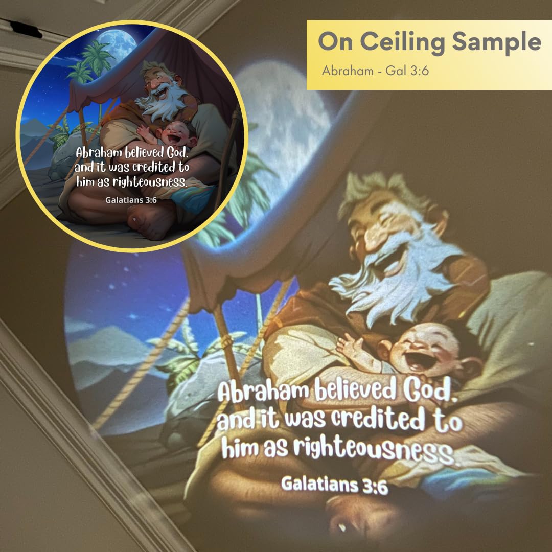 GLORILIGHT HD Disc Set Heroes of The Faith for Boys, Boy Heroes from The Bible, Project Bible Verses on Walls or Ceilings, Includes 6 Interchangeable