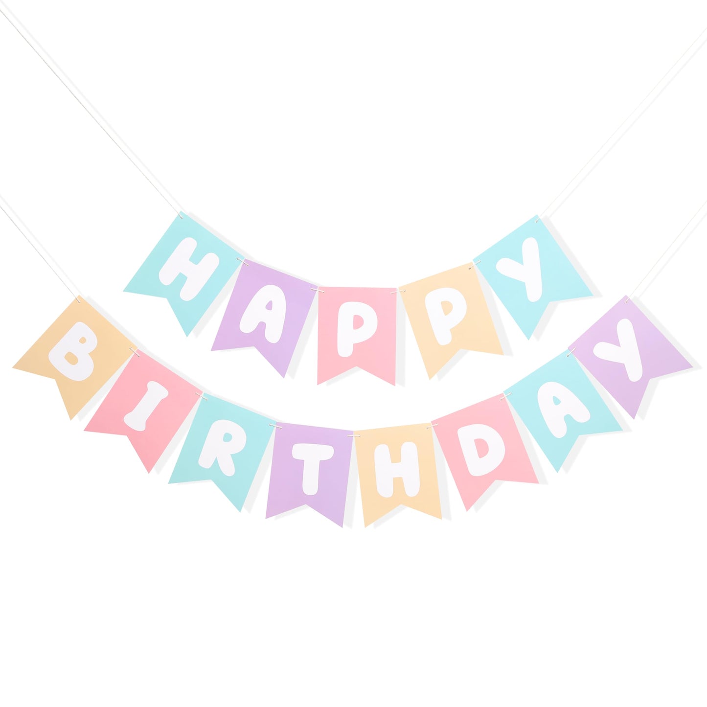Pastel rainbow Happy Birthday Banner - Pink Purple Green birthday banner, happy birthday banner for girls, Pastel pink birthday decorations