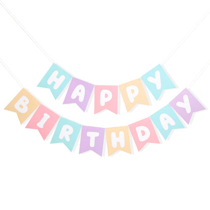 Pastel rainbow Happy Birthday Banner - Pink Purple Green birthday banner, happy birthday banner for girls, Pastel pink birthday decorations