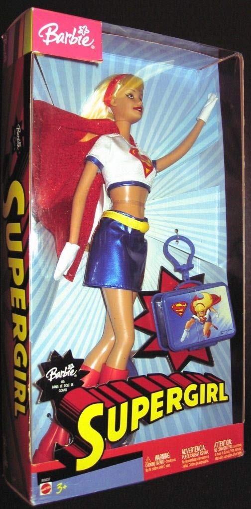 Barbie as Supergirl: 11.5" Collectible Doll with Stand and Character Logo from DC Comics Super Friends