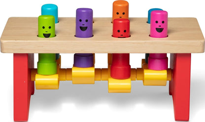 MeMelissa & Doug Deluxe Pounding Bench Wooden Preschool Learning Toy with Mallet Classic Wooden Toddler Toys for Ages 2+Lissa & Doug Deluxe Pounding
