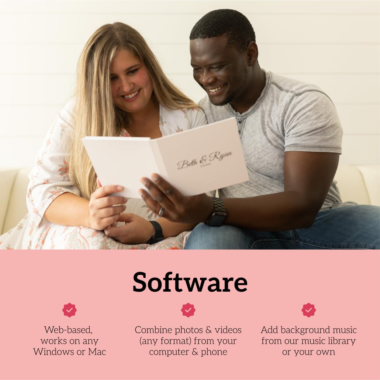 Heirloom Video Book - 7" HD Screen for Custom Memory Gift - Wedding Birthday Anniversary Mother's Day - 1 Hour Video Photo Keepsake - USB Rechargeable