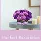BAZIMA DIY Felt Flower Art Craft Kit, DIY Purple Rose Pot Bonsai Kit, Floral Gifts, Beginner Craft Kit, Arrange Pre-Cut Flowers and Foliage