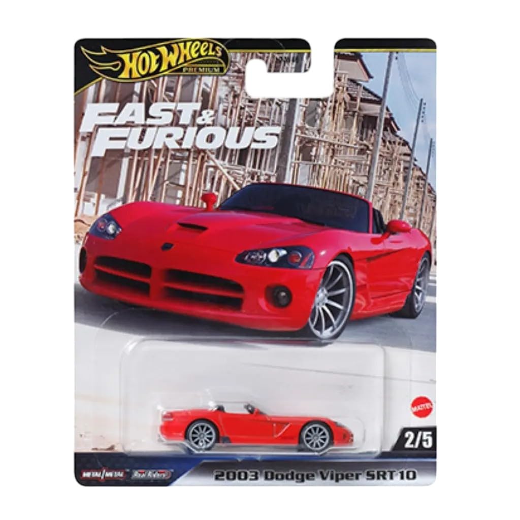 Hot Wheels Fast & Furious Premium Die-Cast Cars Bundle, 5-Pack Set, 1970 Chevelle SS, Dodge Viper, Nissan 370Z, Land Rover Defender, McLaren Senna