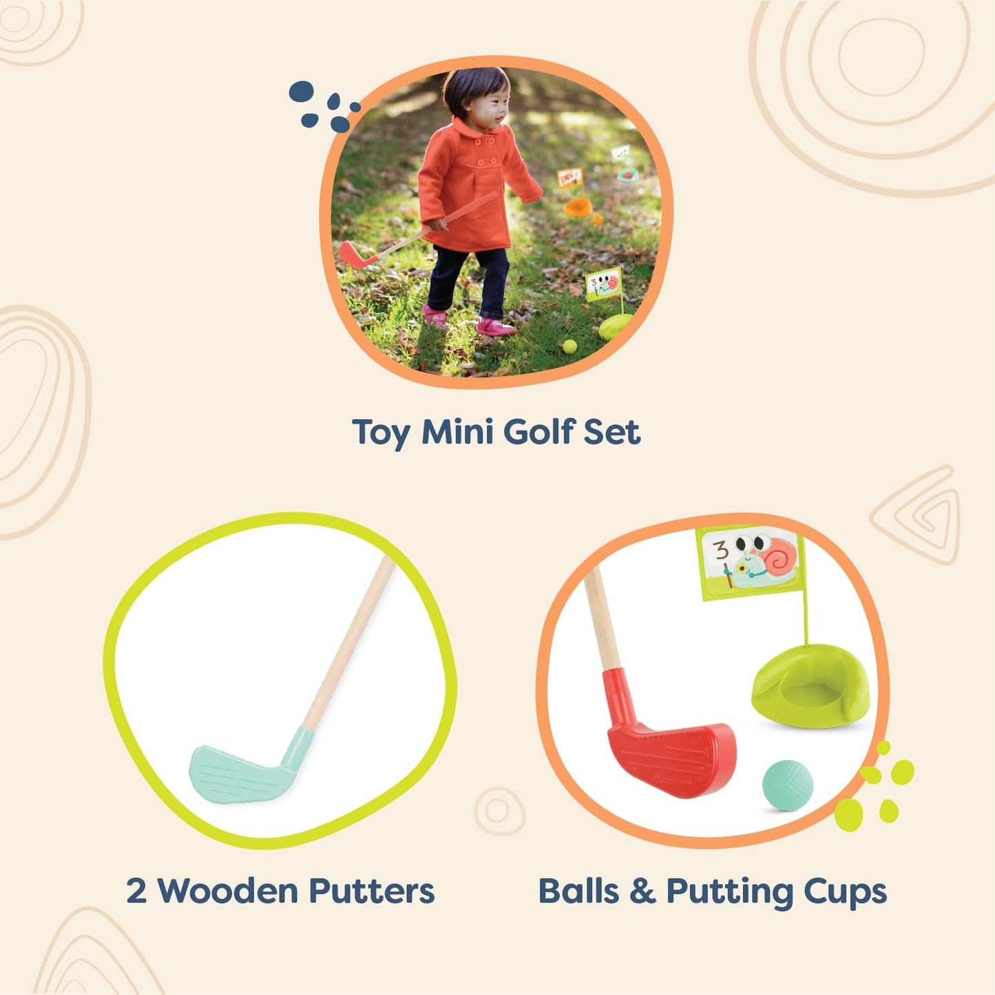 B. toys Wooden, Hole-in-Fun with Storage Bag, 15-Piece, Summer