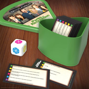 Trivial Pursuit Parks and Recreation, Trivia Game from Parks and Recreation TV Series, 600 Questions & Die in Travel Container, Officially Licensed