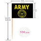 JAVD 100 Pcs US Army Gold Crest Toothpick Flag Small Mini United States Military Cocktail Fruit Cupcakes Toppers Food Stick Flags Decorations