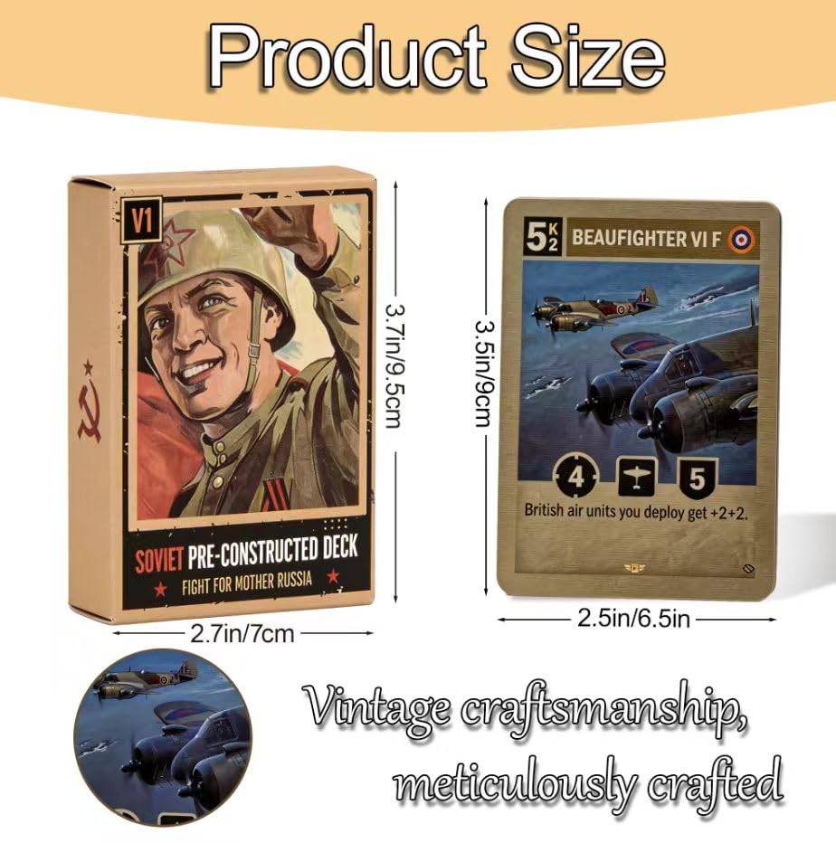 Playing Card Game-The World War II Card Game, Historical Theme,Strategy Games for 2-5 Players, Strategy Board Games for Teens, Adults, and Family