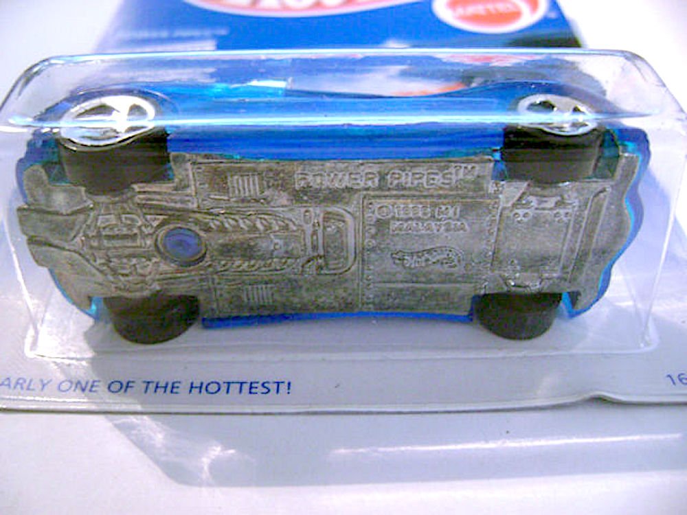 Mattel Hot Wheels 1997 Power Pipes Diecast Vehicle Collector #531 Phantom Racer Series 3 of 4 | Clear Blue Body Purple Tinted Windows Chrome Metal Car