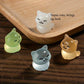 Veloshine 3Pcs Luminous Mini Resin Cat, Suitable for Gardens, Aquariums, Decorations, Birthday Parties and Handicrafts