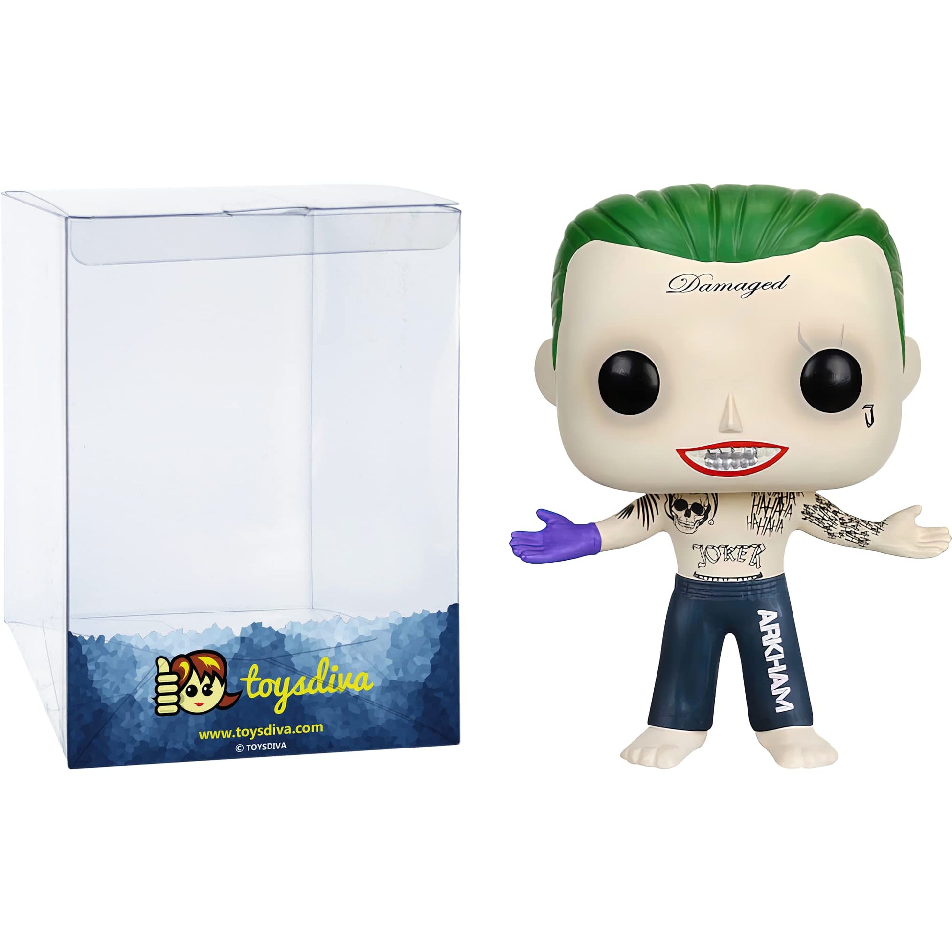Funko The J o k e r : P o p ! Heroes Vinyl Figurine Bundle with 1 Compatible 'ToysDiva' Graphic Protector (096-08659 - B)