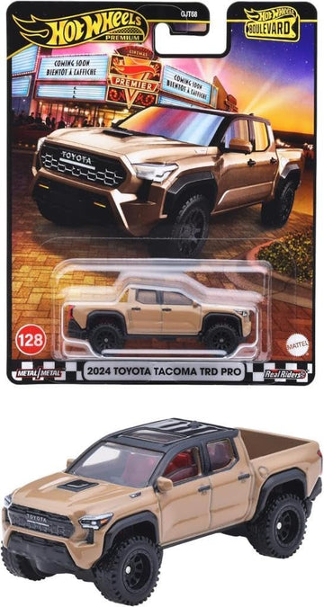 Hot Wheels Boulevard 2024 Toyota Tacoma TRD Pro Ride On Toy Mini Car Ages 3+ Brown JBL08