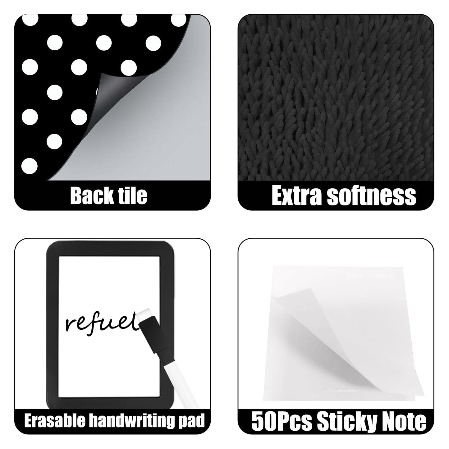 COARVXA 17Pcs Locker Set with 6 Magnetic Locker Wallpaper Locker Shelf Whiteboard Dry Erase Board Fur Rug Carpet Marker Sticky Note for School Lockers