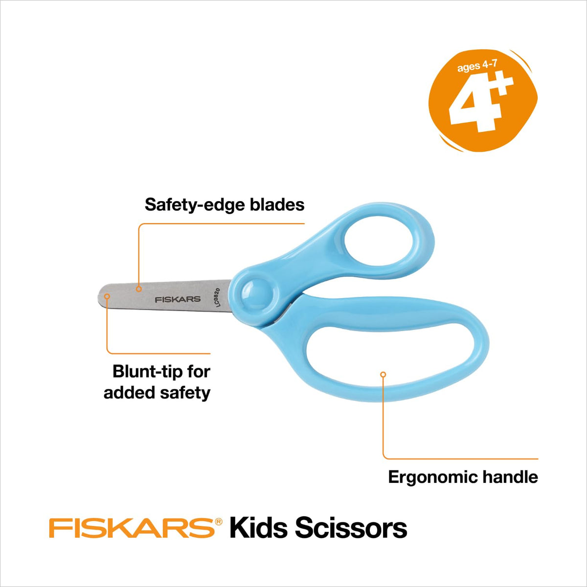 Fiskars 5" Blunt-Tip Scissors for Kids Ages 4-7, For School or Crafting, Turquoise (Pack of 1)