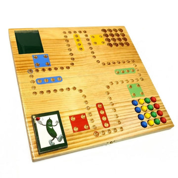 Pickle Sports Get Out Card Marble Wood Board Game (Folding Portable Travel Board)