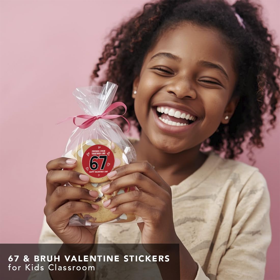 Andaz Press 40 Pack 67 Valentines Stickers, 2 Inch Valentines Day Stickers, Funny Valentine Stickers Sheets, Friends Stick Together Like 67 Labels
