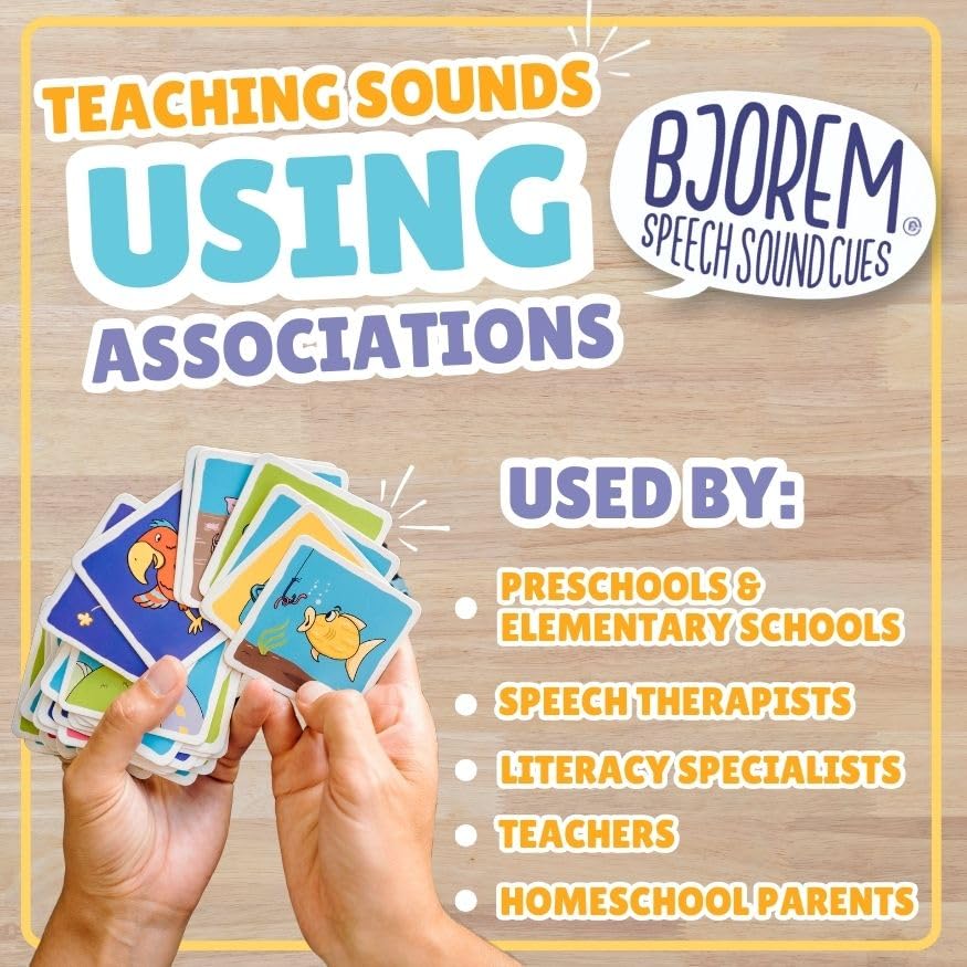 Bjorem Speech® 2nd Edition Sound Cues: Comprehensive Phonetic Cue Cards for Speech Therapy & Literacy Skills - Visual Learning Aids for Apraxia