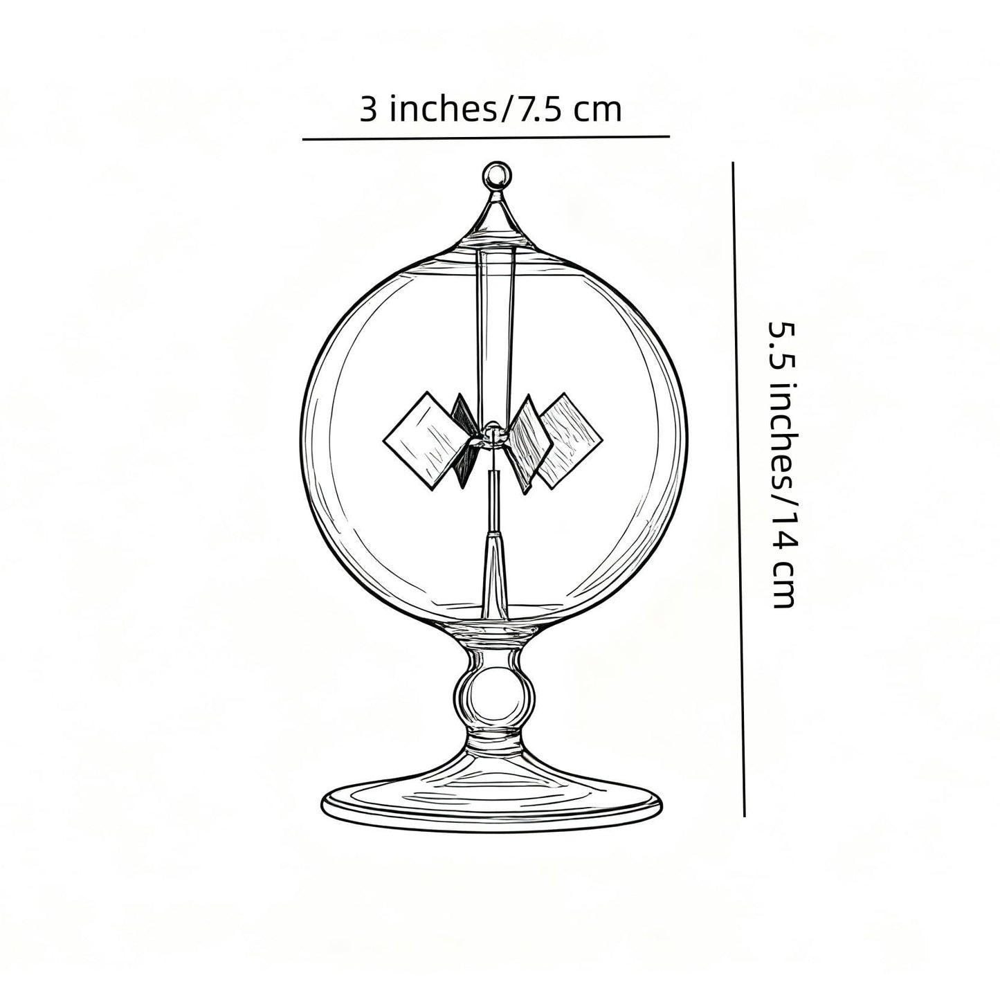 DORAMI Green Solar Power Radiometer Crookes Solar Energy Spinning Vanes Glass Windmill Gift Home Desk Decoration