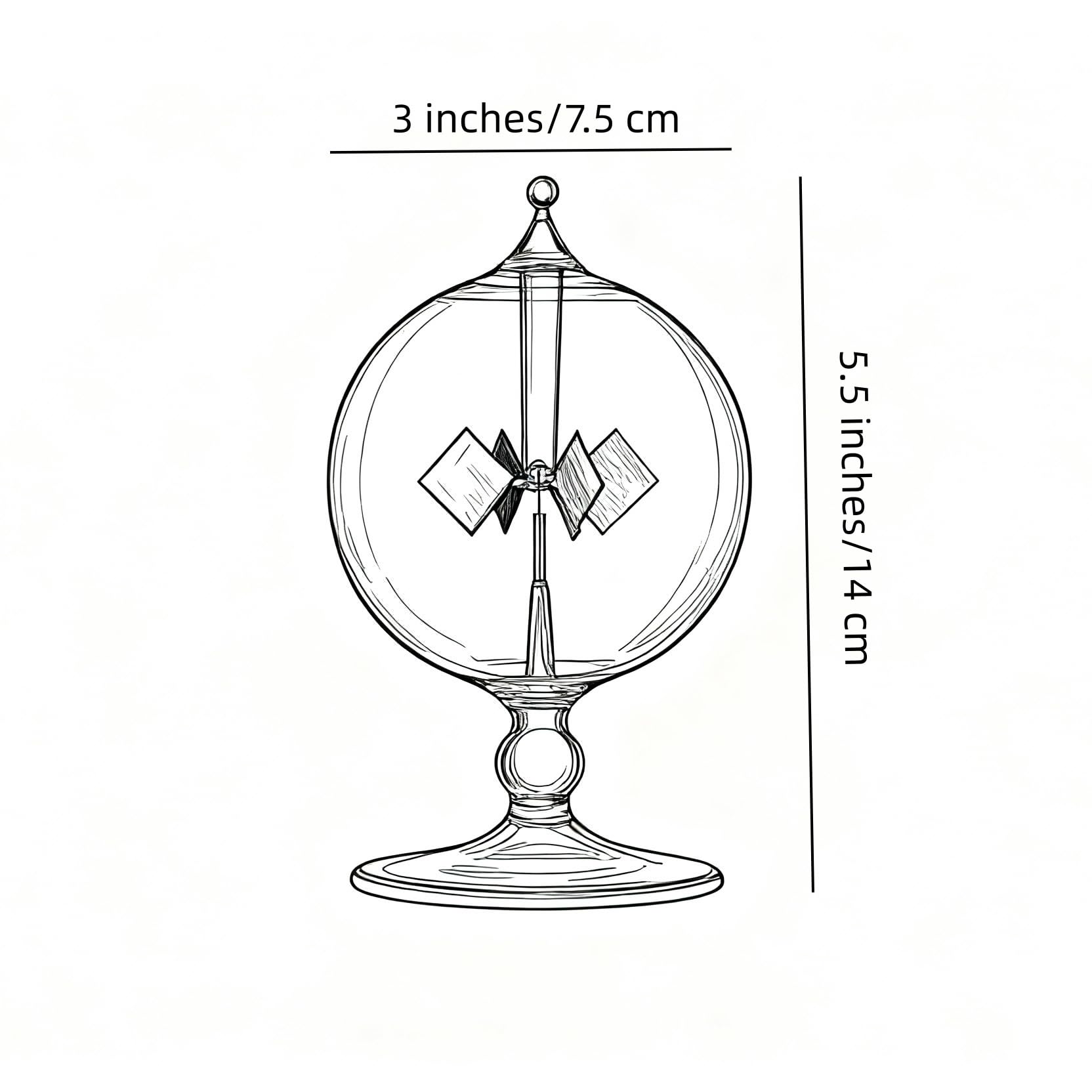 DORAMI Green Solar Power Radiometer Crookes Solar Energy Spinning Vanes Glass Windmill Gift Home Desk Decoration