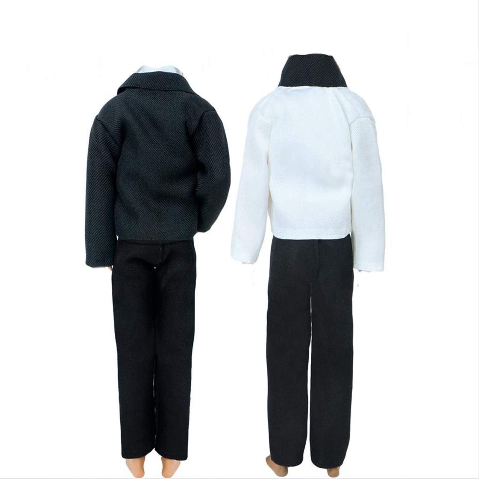 BJDBUS 2 Sets Formal Office Suits Including Black Coat , White Coat , White Shirt with Bow-Knot , Black Trousers Groom Wedding Tuxedo for 11.5 Inch