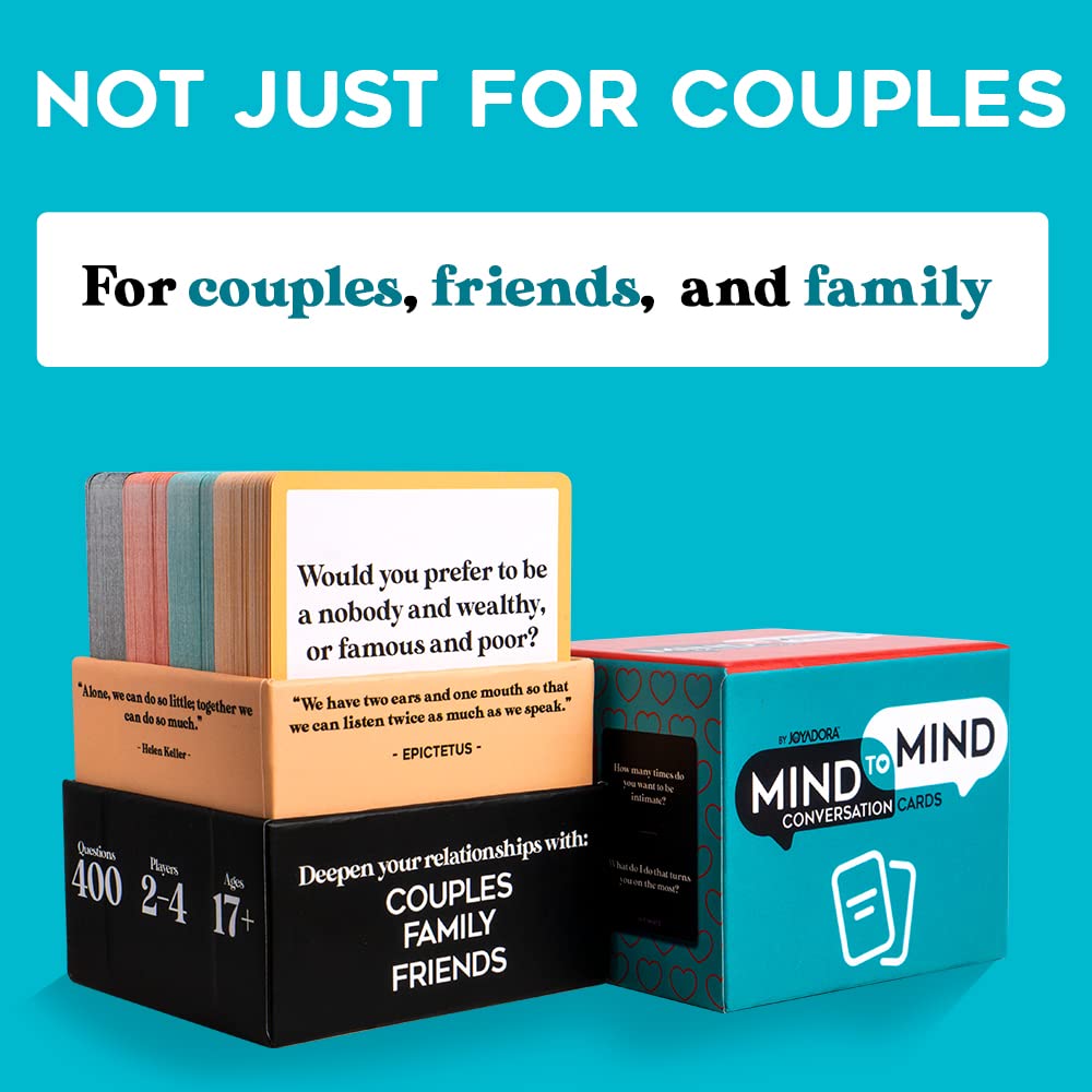 Joyadora 400 Questions for Couples, Family, Friends - Games, Romantic Card Game Gift Sets, Love Game, Card Games for Date Night, Relationship Gifts
