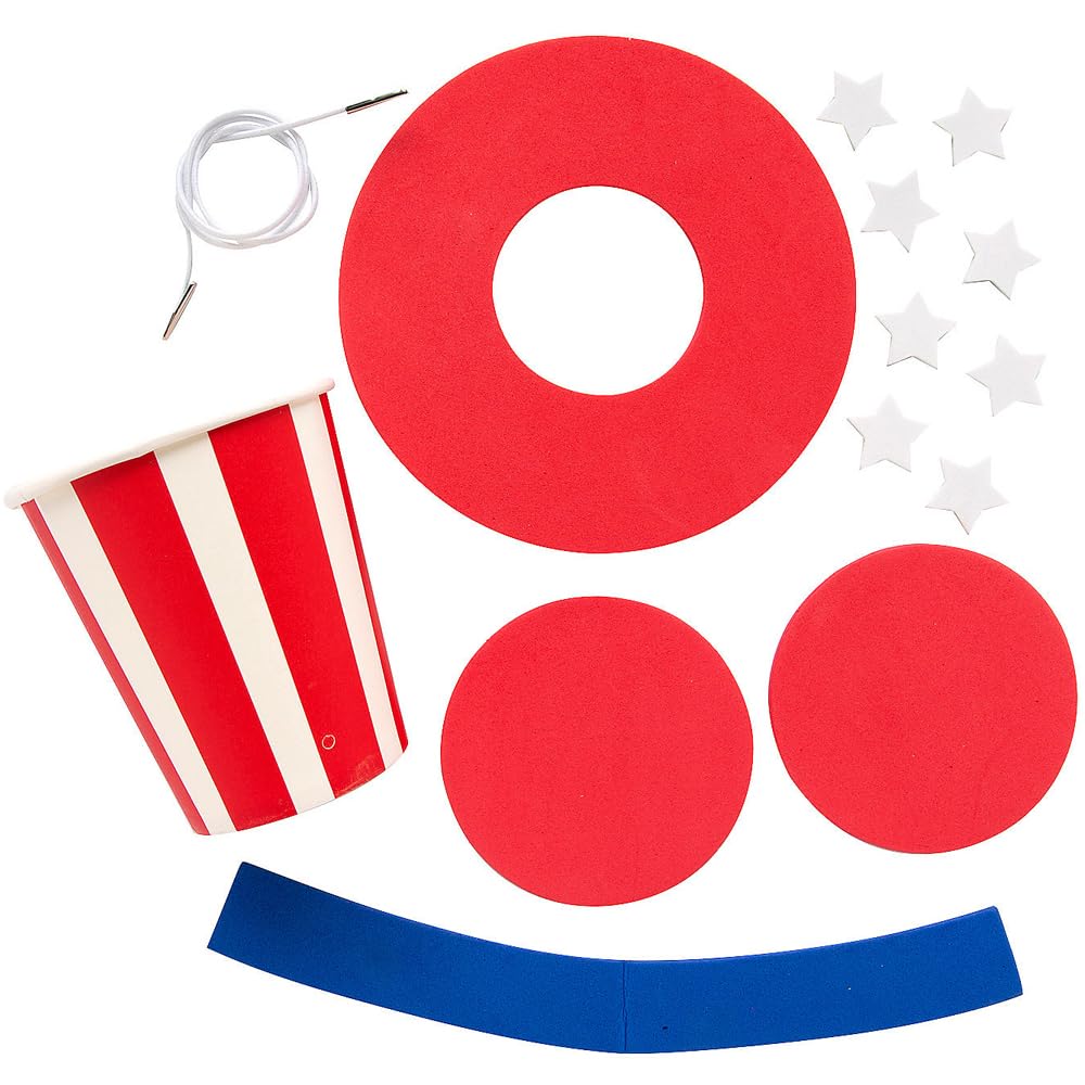 Fun Express Uncle Sam Hat Craft Kit, Makes 6