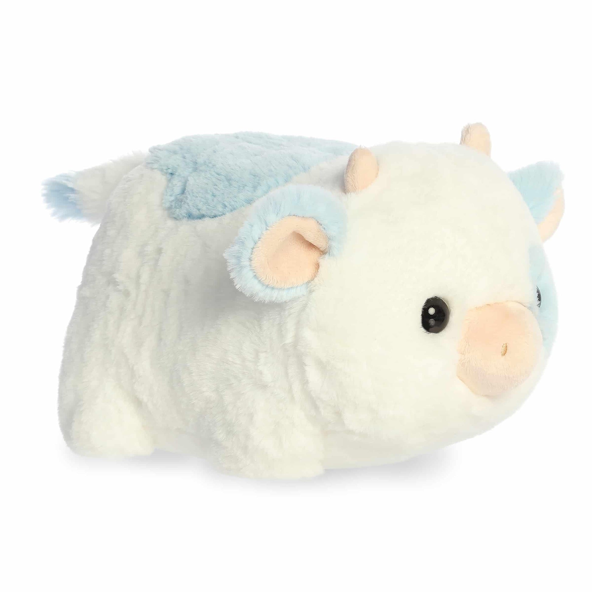 Aurora® Adorable Spudsters™ Bonnie Blueberry Cow™ Stuffed Animal - Round Shape Makes for Comforting Cuddles - Perfect for Kids All Ages and Animal
