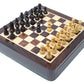House of Chess - 7.5 Inch Wooden Magnetic Travel Chess Set with Storage Drawer & Algebraic Notation - 2 Extra Queens - Handmade