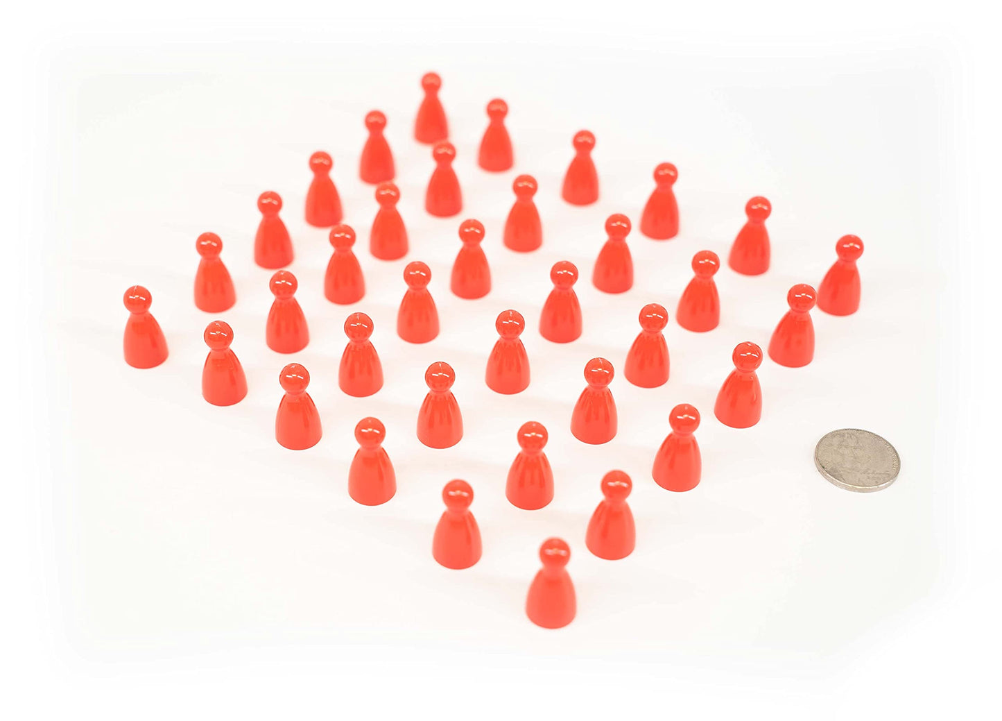 Plastic Pawns: Set of 36 Red Color Board Game Playing Pieces