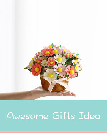 DIY Felt Flower Art Craft Kit, DIY Felt Daisy Bouquet Kit,Floral Gifts,Beginner Craft Kit,Arrange Pre-Cut Felt Flowers and Foliage