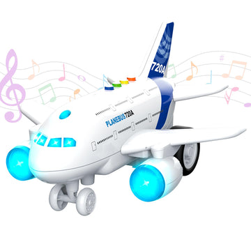 lonfypeng Kids Airplane Toy with LED Lights & Music Sounds, Electric Aircraft Toy for Toddlers Boys Girls Age 3 4 5 6, Birthday for Kids Who Love