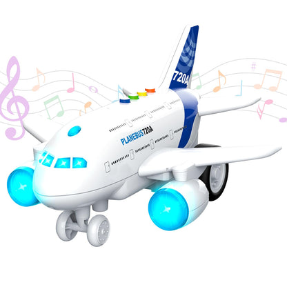 lonfypeng Kids Airplane Toy with LED Lights & Music Sounds, Electric Aircraft Toy for Toddlers Boys Girls Age 3 4 5 6, Birthday for Kids Who Love