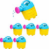 4E's Novelty Kids Watering Cans Bulk (Mini) 6 Pack, 4.5 Inch Plastic - Gardening Planting Tools for Kids & Toddlers, Beach Party Favors Gifts, Bulk