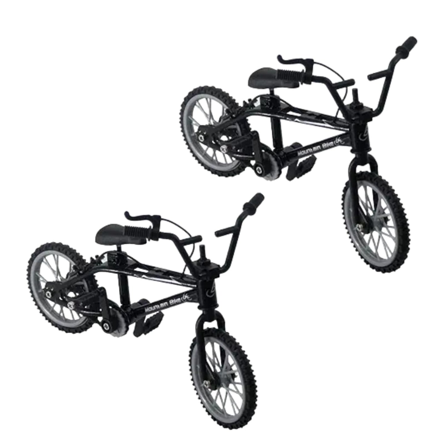 ydzqdxzz 2Pcs Black 1/18 Finger Bike Action Figure Toy,Mini Finger Mountain Bike Model Art Crafts Desktop Decor