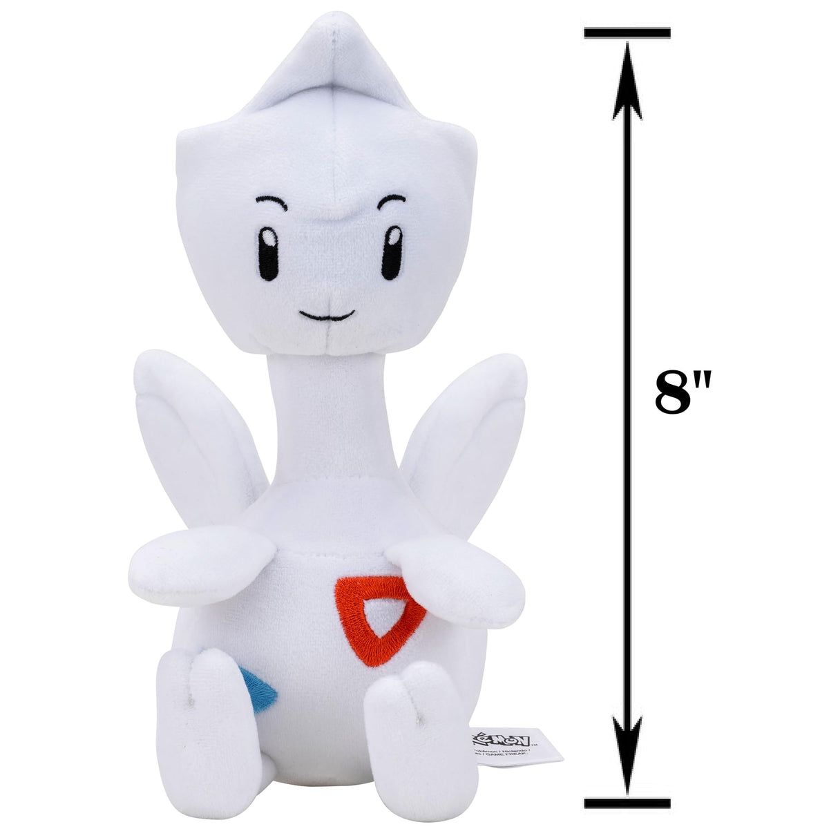 Pokemon: Togetic- 8" Plush Character, Fairy-Type Happiness Pokemon, Soft Cuddly Stuffed Animal Figure, Play & Display, Collectible Licensed Anime Toy