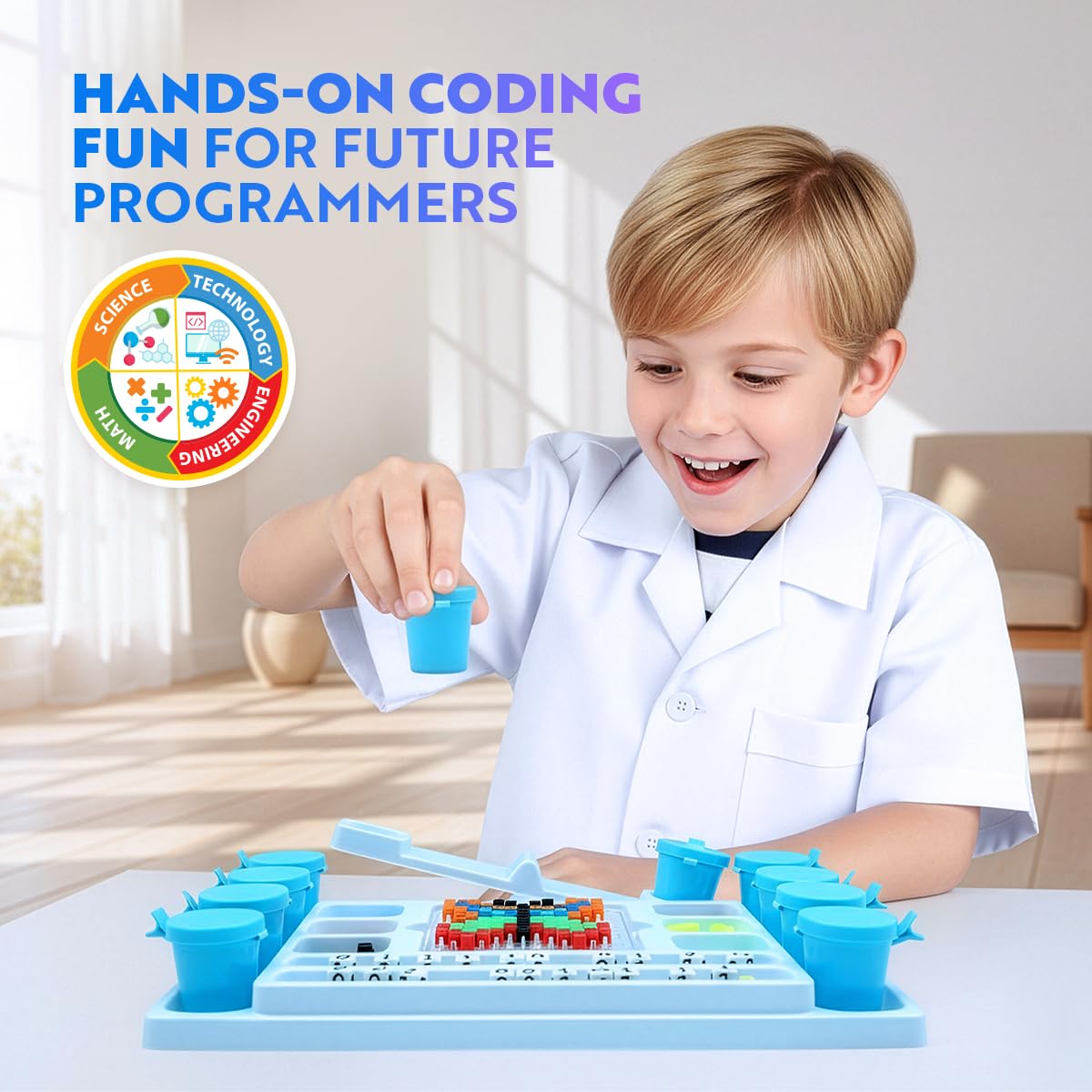 Playz My First Coding & Computer Science Kit - Learn About Binary Codes, Encryption, Algorithms & Pixelation Through Fun Puzzling Activities Without