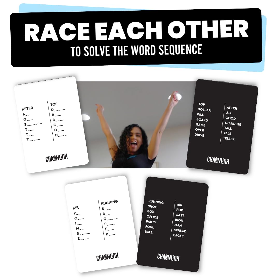 Viral Studios Chainlink - Guess the Sequence Party Game, Fast Paced Word Game for Adults & Kids, 450 Cards Fun Cards for Family Nights, Gatherings