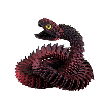 JASSBOOY 24-inch 3D Printed Flexible Serpentine Creature, Glow-in-The-Dark Effect, Articulated Snake Model with Movable Jaw, Toothless Design