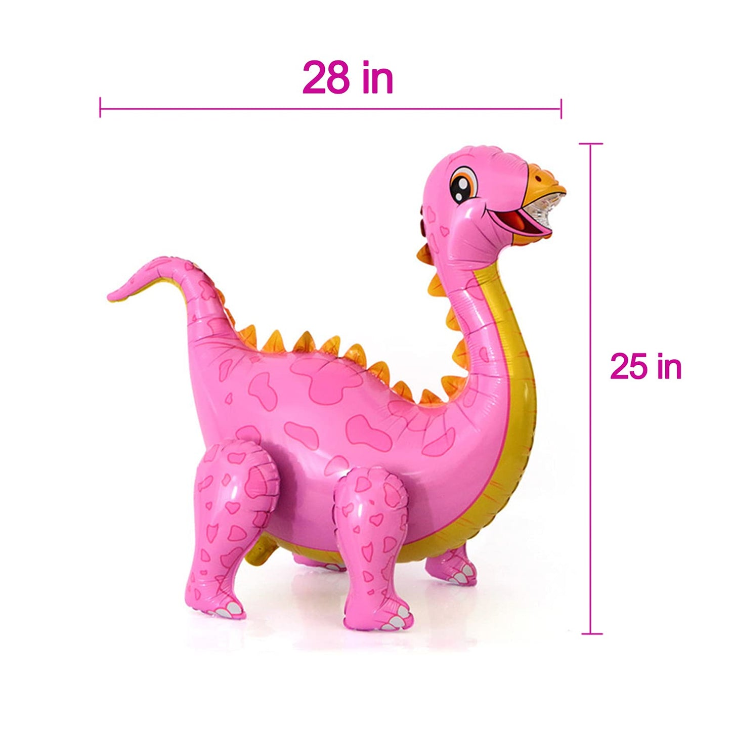 Baby Girl Hot Pink Dinosaur Themed Balloons Three Rex Birthday 4D Dino balloon Party Decorations Dinosaur 3rd Birthday Balloons Party Supplies